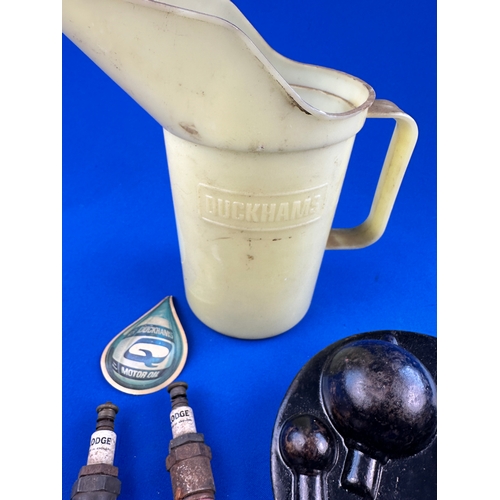 371 - Vintage Duckhams Oil Jug, & other Vintage Motoring Related Items