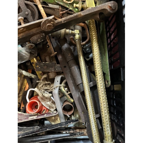 374 - Basket of Mixed Vintage Metalware Items