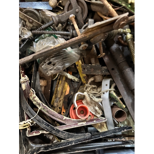 374 - Basket of Mixed Vintage Metalware Items