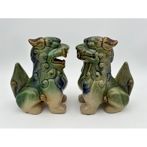 705 - Pair of Vintage Chinese Ceramic Foo Dogs