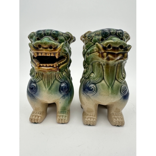 705 - Pair of Vintage Chinese Ceramic Foo Dogs