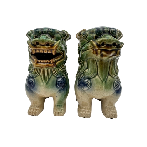 705 - Pair of Vintage Chinese Ceramic Foo Dogs