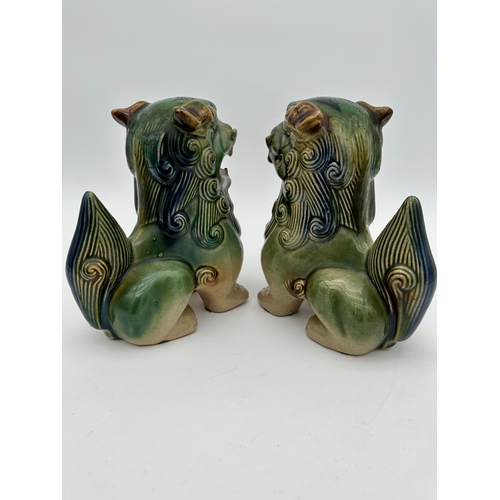 705 - Pair of Vintage Chinese Ceramic Foo Dogs