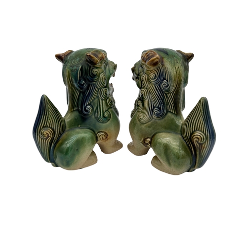 705 - Pair of Vintage Chinese Ceramic Foo Dogs