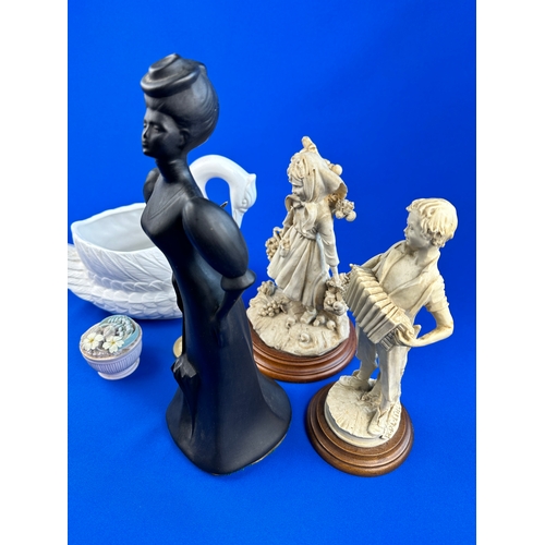 338 - Group of Collectables including Royal Wessex Black Basalt Lady Figurine