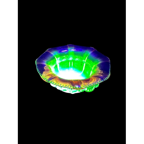 710 - Victorian Cranberry & Uranium Glass Bowl