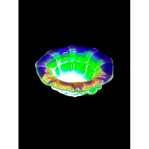 710 - Victorian Cranberry & Uranium Glass Bowl