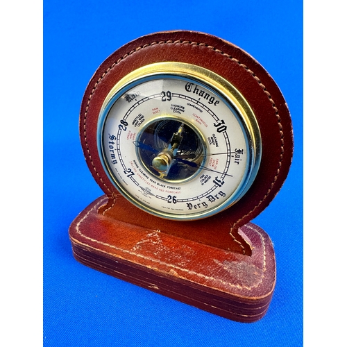 414 - Leather Desktop Barometer by Vantage