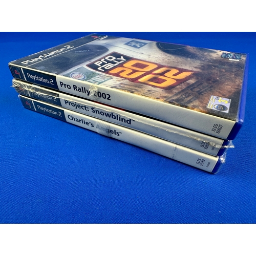 30 - Three Factory Sealed Playstation 2, PS2 Games including Charlie's Angels, Pro Rally 2002 & Project S... 