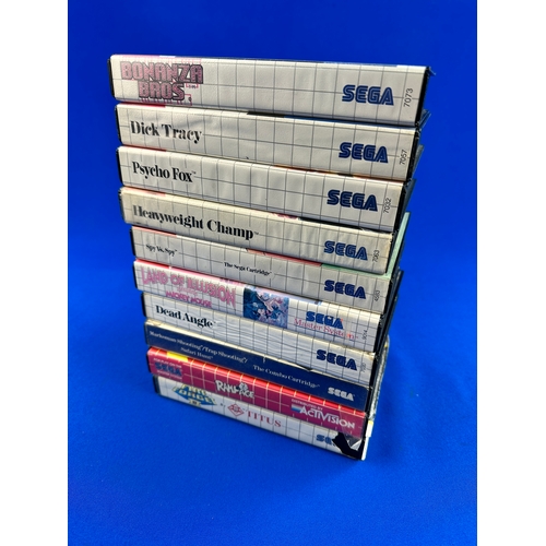 44 - 10 Boxed Sega Master System Games including: Bonanza Bros