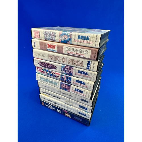 45 - 10 Boxed Sega Master System Games including: Chuck Rock