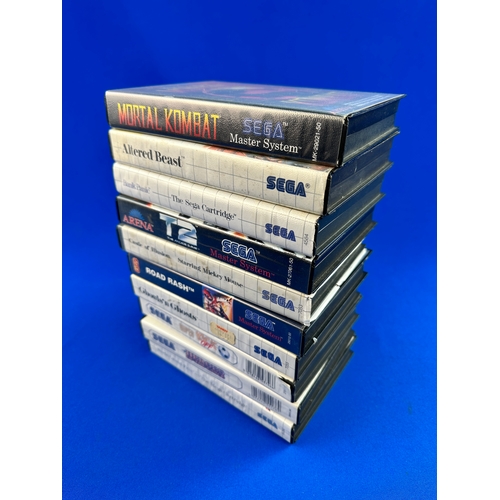 50 - 10 Boxed Sega Master System Games including: Mortal Kombat