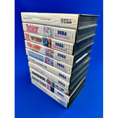 51 - 10 Boxed Sega Master System Games including: Thunderblade