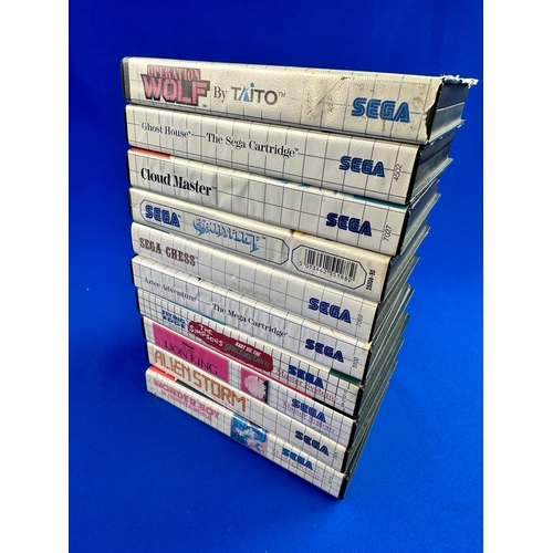 52 - 10 Boxed Sega Master System Games including: Operation Wolf