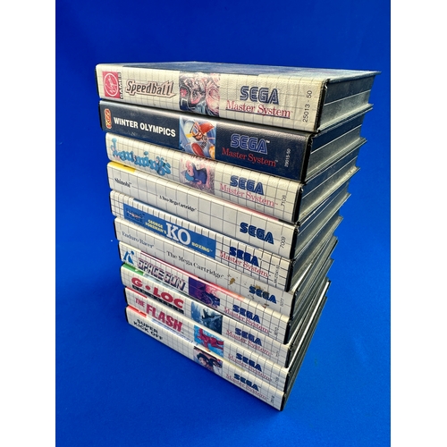 53 - 10 Boxed Sega Master System Games including: Speedball