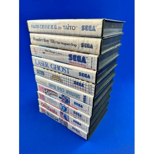 55 - 10 Boxed Sega Master System Games including: Chase H.Q.