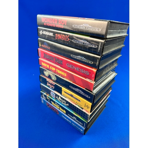 58 - 10 Boxed Sega Mega Drive Games including: Wonder By & Monster World