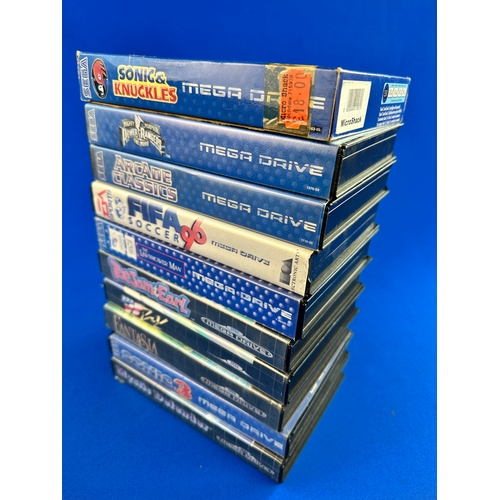 60 - 10 Boxed Sega Mega Drive Games including: Sonic & Knuckles