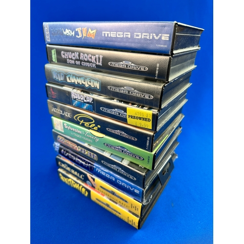 75 - 10 Boxed Sega Mega Drive Games including: Earthworm Jim