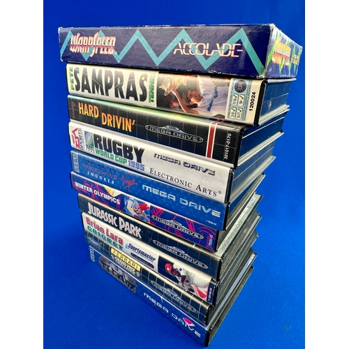 76 - 10 Boxed Sega Mega Drive Games including: Warp Speed