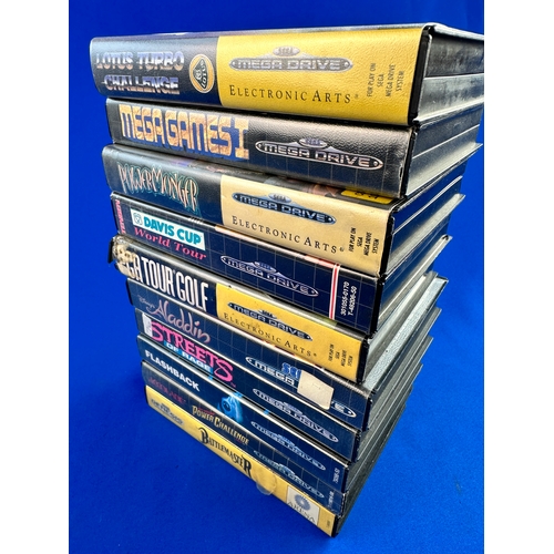 81 - 10 Boxed Sega Mega Drive Games including: Lotus Turbo Challenge