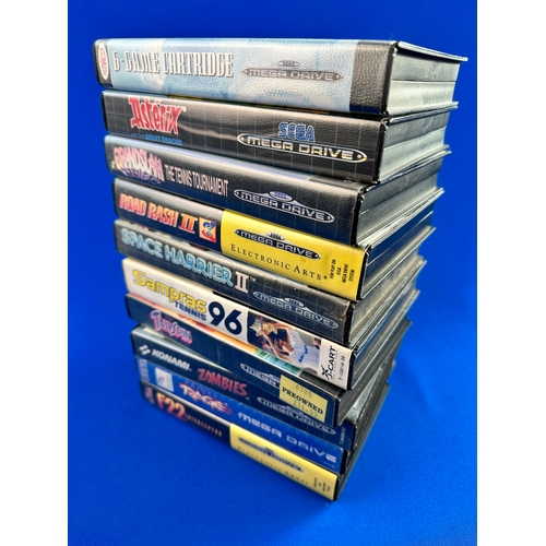 85 - 10 Boxed Sega Mega Drive Games including: 6 Game Cartridge