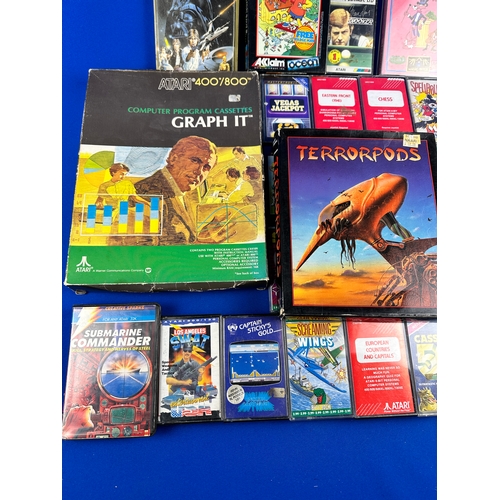 178 - Collection of Atari 8bit, 400/600/800 Cassette Video Games