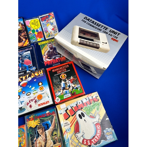 179 - Collection of Commodore C64, 128 & Amiga Games with Datasette Unit for CBM 64/128