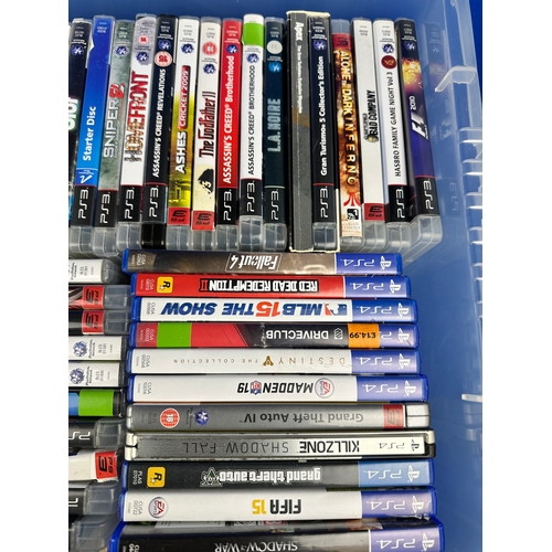 190 - Quantity of Playstation PS3, PS4 & PSP Games with two Xbox One Games