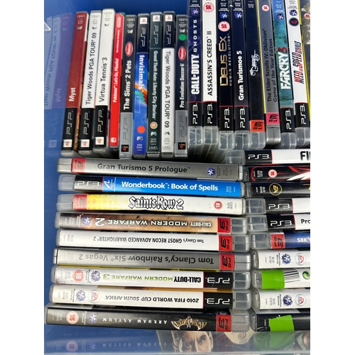 190 - Quantity of Playstation PS3, PS4 & PSP Games with two Xbox One Games