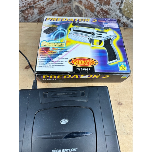 202 - Sega Saturn with Predator 2 Gun & Controller