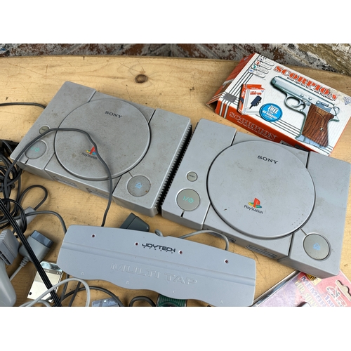 208 - Two Playstation One, PS1, Consoles & Accessories