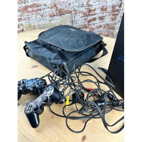 210 - PS2, Playstation 2 with Controllers & Carry Case