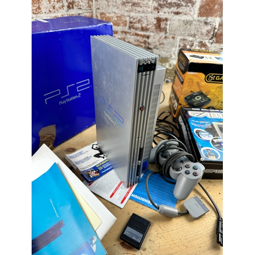 212 - PS2 Playstation 2 Silver Edition with Box & Accessories