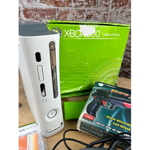 222 - XBox 360 with Controllers & Kinect & Gun