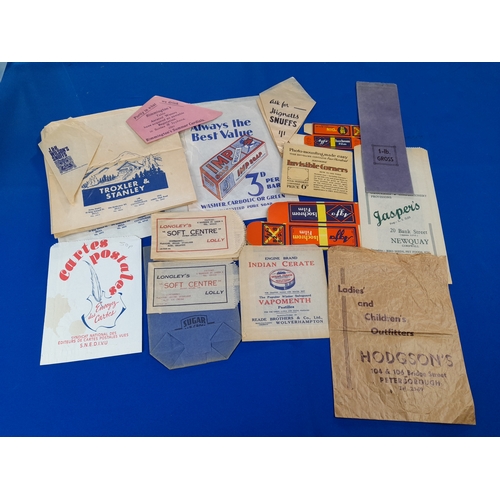 356 - Box of Vintage Packaging and Advertising Ephemera including Soap, Photography and Lollies