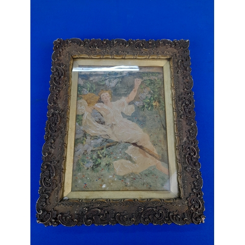 362 - Watercolour in Ornate Antique Frame - 35.5 x 28.5cm to frame edges, markings to bottom corner