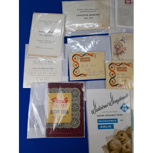 364 - Quantity of Ephemera from 1950s onwards including Telegrams, Pamphlets and Miniature Newspapers