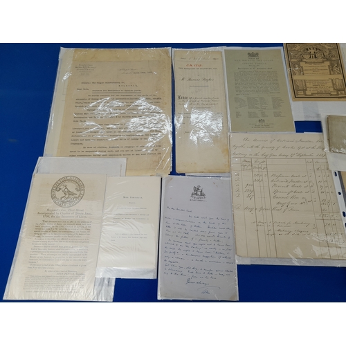 368 - Quantity of 19th Century Ephemera including Correspondence, Accounts and Reports