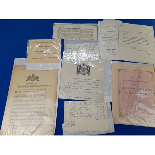 368 - Quantity of 19th Century Ephemera including Correspondence, Accounts and Reports