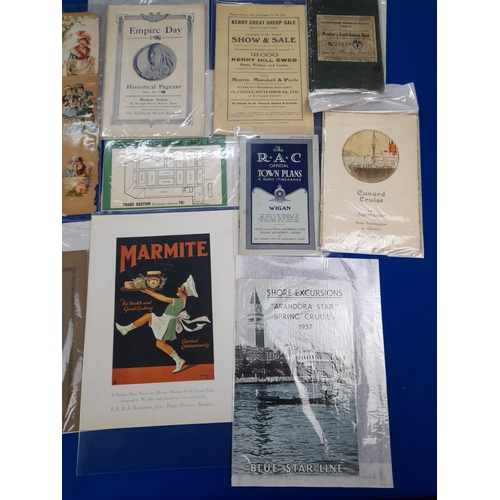 372 - Quantity of 1900s to 1950s Ephemera including Newspapers, Programmes and Advertising