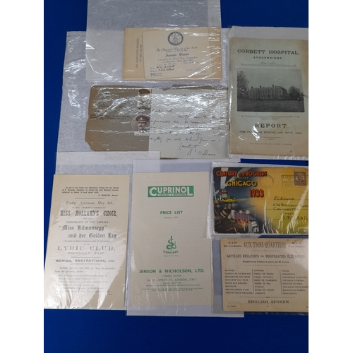 372 - Quantity of 1900s to 1950s Ephemera including Newspapers, Programmes and Advertising