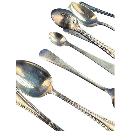 338 - Set of Six Hallmarked. Silver Teaspoons & Sugar Tongs, Sheffield 1910 - 87g