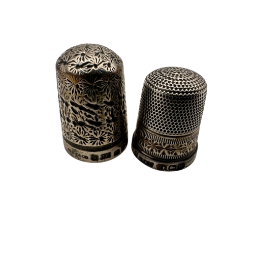 344 - Two Hallmarked Silver Thimbles, one Charles Horner, Chester 1898