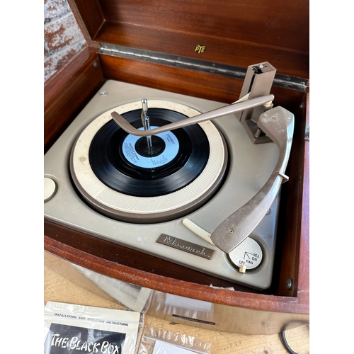 634 - PYE The Black Box Record Player. Working with Instructions & list of refurbished parts etc.