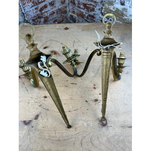 706 - Vintage Brass wall Sconces