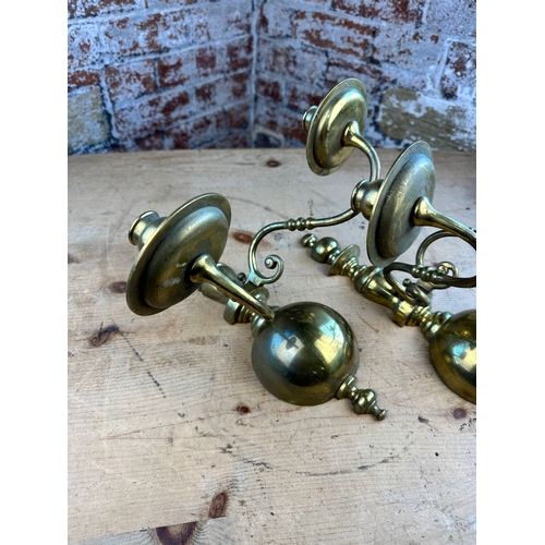 707 - Pair of Vintage Brass Wall Sconces