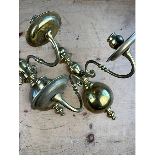 707 - Pair of Vintage Brass Wall Sconces