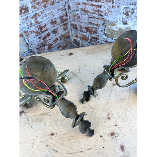 707 - Pair of Vintage Brass Wall Sconces