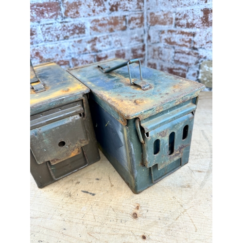 467 - Two Vintage Metal Ammo Boxes